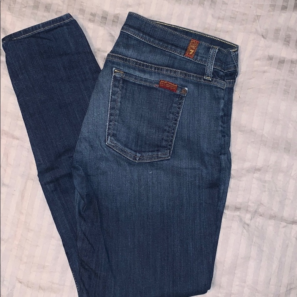 7 for all Mankind Skinny Blue Jeans